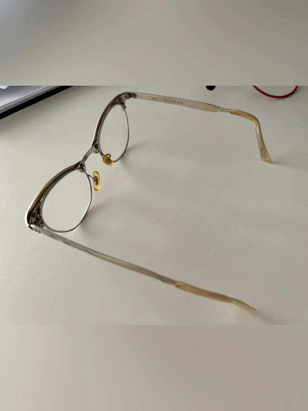 Antique Cat’s Eye Glasses with warm gold accents